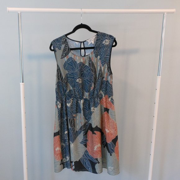 Pink Martini Pink and Blue Floral Dress - Size Large - Picture 1 of 7